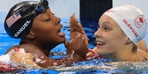 JO 2016 : Voici la première nageuse noire à remporter une médaille d’or sur 100 mètres nage libre