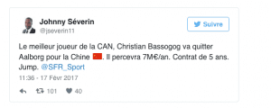 Le camerounais Christian Bassogog signe en Chine avec un salaire incroyable