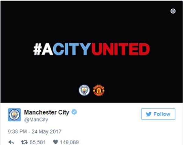 Attentat de Manchester: Les deux clubs de la ville, City et United font un geste salutaire