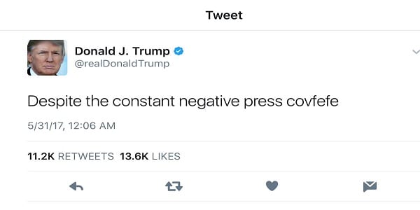 "Covfefe" le tweet de Donald Trump à la base d'une proposition de loi