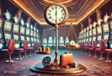 DALL·E 2024-06-27 21.28.29 – Create a realistic, vibrant, and dynamic image representing the concept of responsible gambling. The image should depict a balanced and mindful gambli