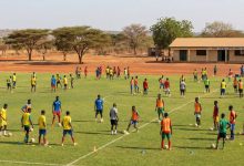 Youth football training at an African academy