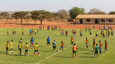 Youth football training at an African academy