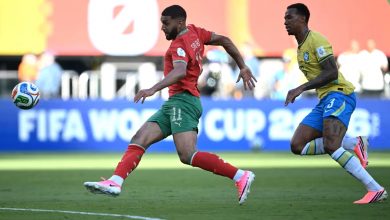 Morocco players during a World Cup match