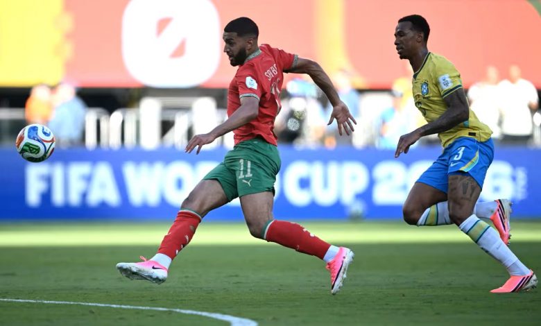 Morocco players during a World Cup match