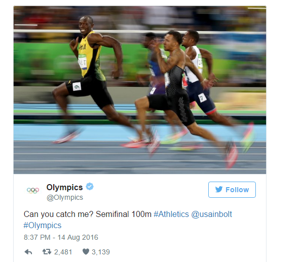 Cette photo de Usain Bolt pendant la demi-finale du 100 mètres crée la polémique