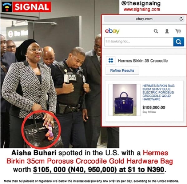 Nigeria: Le sac à main de 105.000$ de la première dame Aisha Buhari crée la controverse