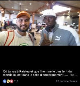 Usain Bolt en vacances à Bora Bora, après son escale à Tahiti (photos)
