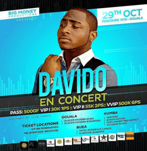concert de Davido au Cameroun : un échec légendaire