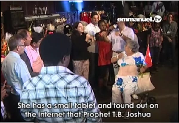 T.B. Joshua refuse un don de 1 000 $ offert par une Suissesse, après une guérison...La raison (Vidéo / photos)