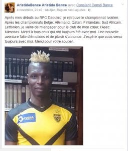 Football: L'international Aristide Bancé signe à l'ASEC Mimosas