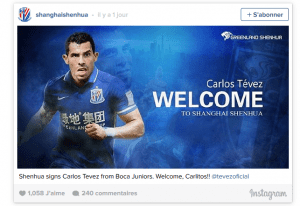 Transfert : Tevez va toucher 1 milliard de F CFA par match joué en Chine