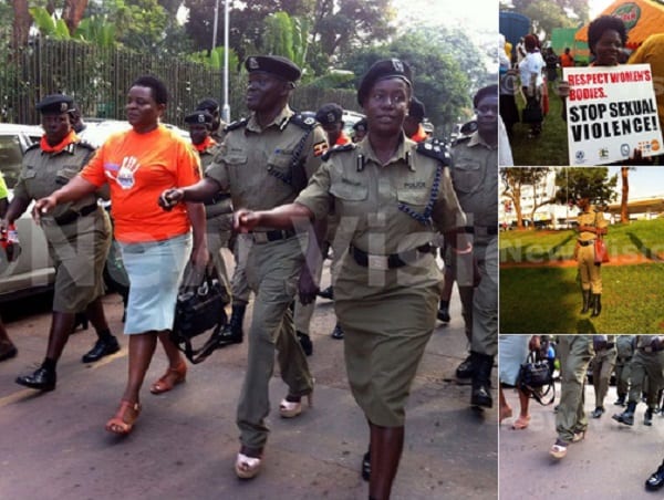 PHOTOS: Des policiers ougandais organisent une marche en portant des hauts talons...La raison!