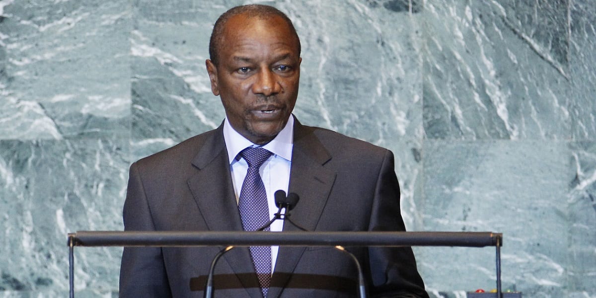 Guinea’s President Alpha Conde addresses the 66th United Nations General Assembly at the U.N. headquarters, in New York