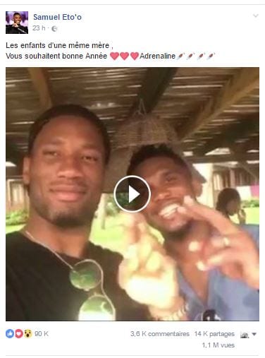 Vidéo: Samuel Eto'o Et Didier Drogba célèbrent le 1er janvier ensemble à Assinie