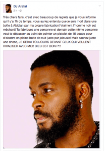 DJ Arafat aurait échappé à une tentative d'assassinat... Il révèle le nom du présumé auteur!