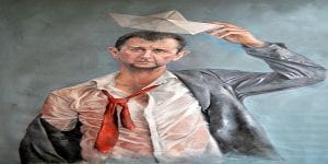 Pour dépeindre la situation des réfugiés syriens, un peintre fait des peintures des chefs d'Etats en SDF