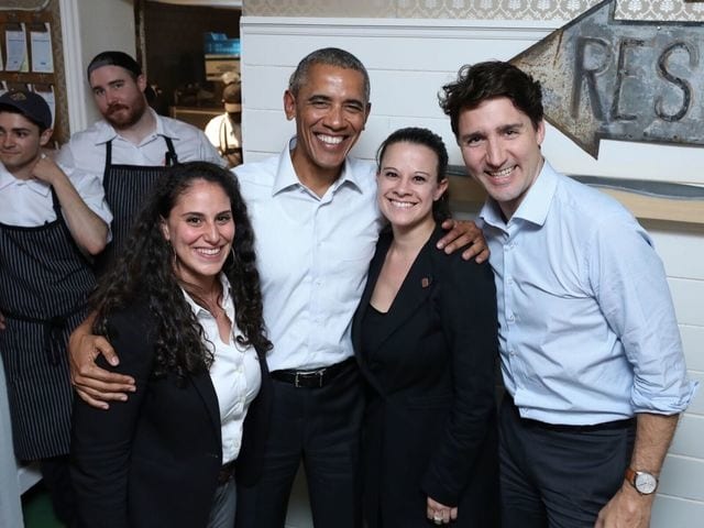 Barack Obama et le premier ministre Justin Trudeau au Liverpool House...la raison