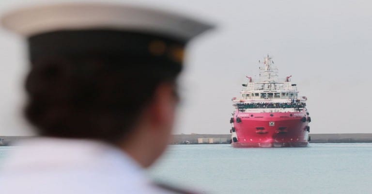 The Italian rescue ship Vos Prudence run