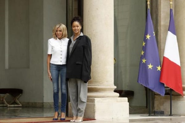 Rihanna rencontre le couple Macron à l'Elysée dans un look détonnant: PHOTOS
