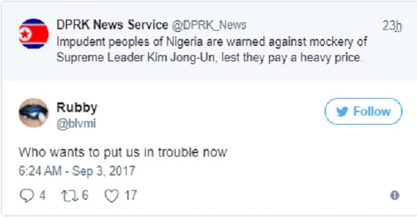 Une agence de presse nord-coréenne met en garde les Nigérians contre la moquerie de Kim jong-Un