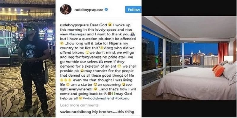 Nigeria: Paul de Psquare se lamente du problème d’électricité dans son pays, il partage des photos de Las Vegas (photos)
