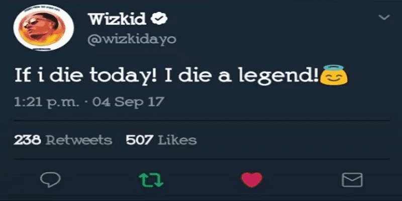 Malade, Wizkid déclare: «Si je meurs aujourd'hui, je meurs comme une légende»