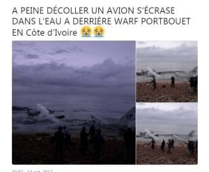 Côte d'Ivoire: Un avion militaire s'écrase dans la mer. Plusieurs morts