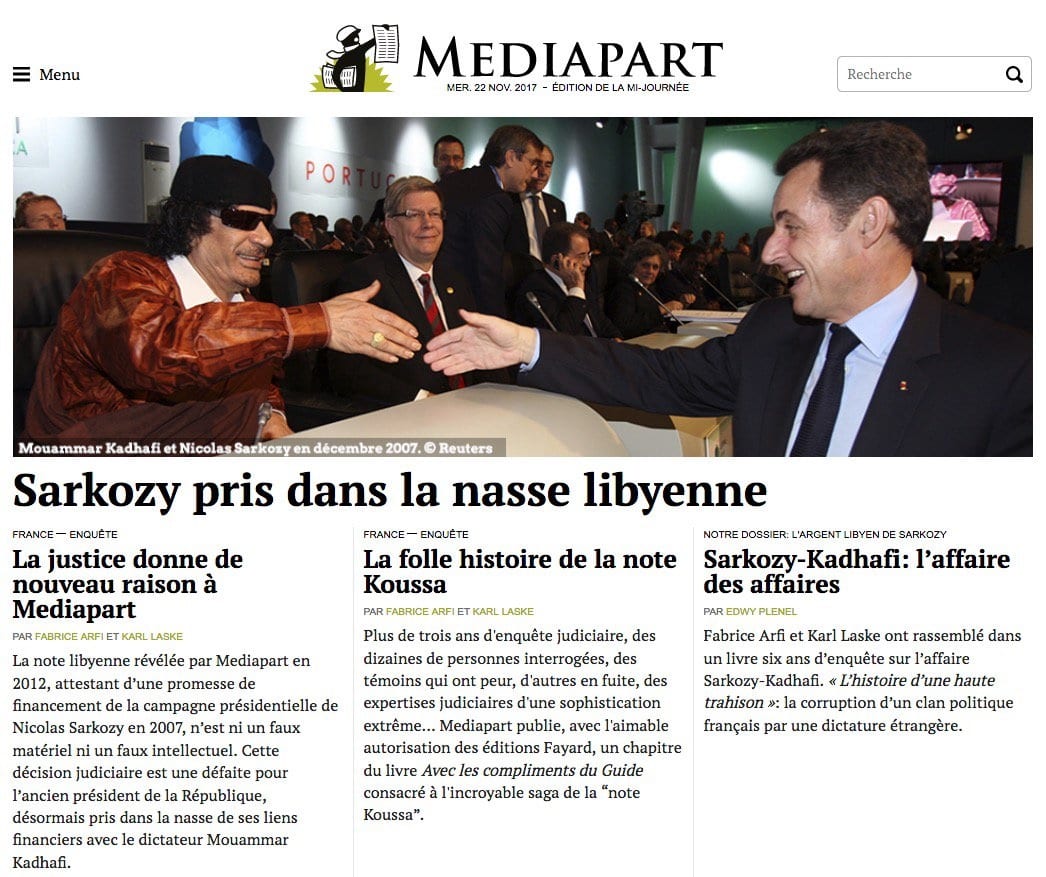 Affaire Kadhafi-Sarkozy: Victoire de Médiapart lors du procès en appel
