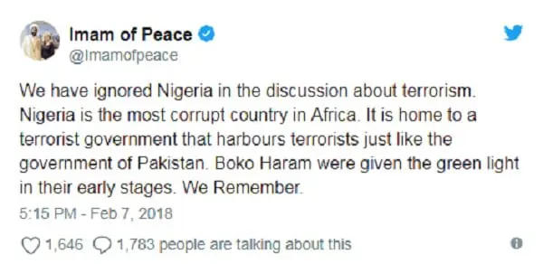 "Le Nigeria est le pays le plus corrompu d'Afrique", dixit un imam australien