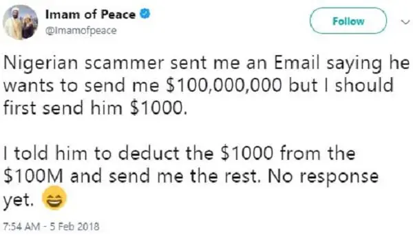 Australie: Un imam révèle ce qu'il a fait lorsqu'un nigérian a tenté de le duper