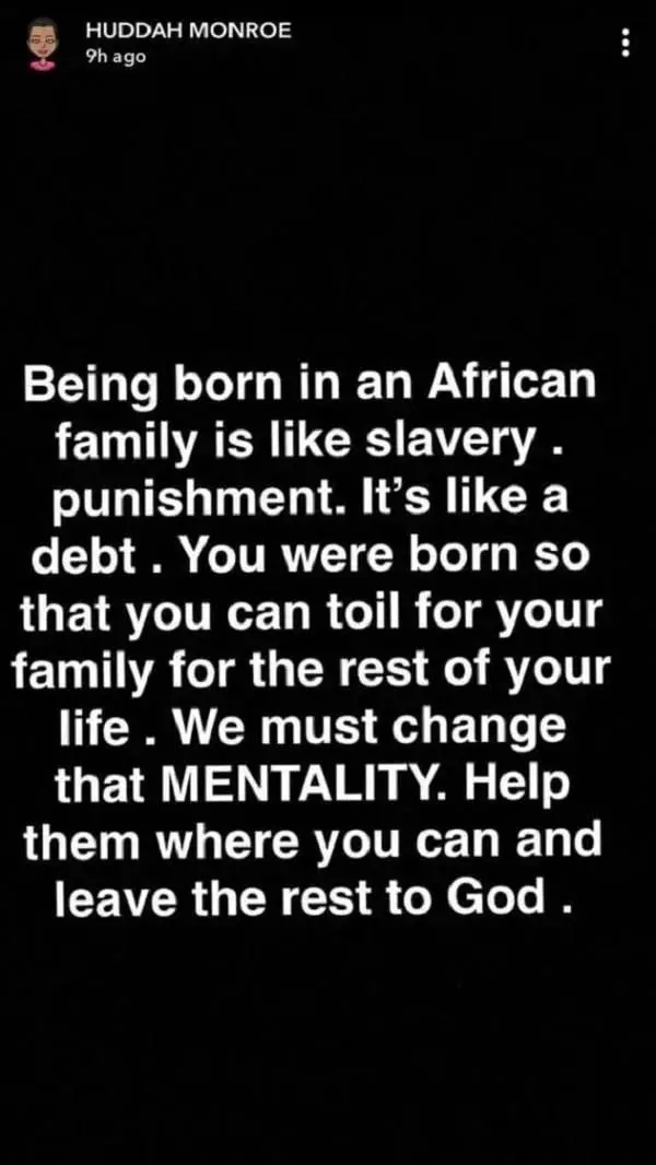 Huddah Monroe : « naître dans une famille africaine, c’est comme de l’esclavage »