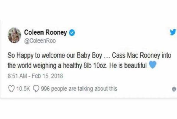 Wayne Rooney: Son épouse Coleen donne naissance à leur quatrième enfant (photo)
