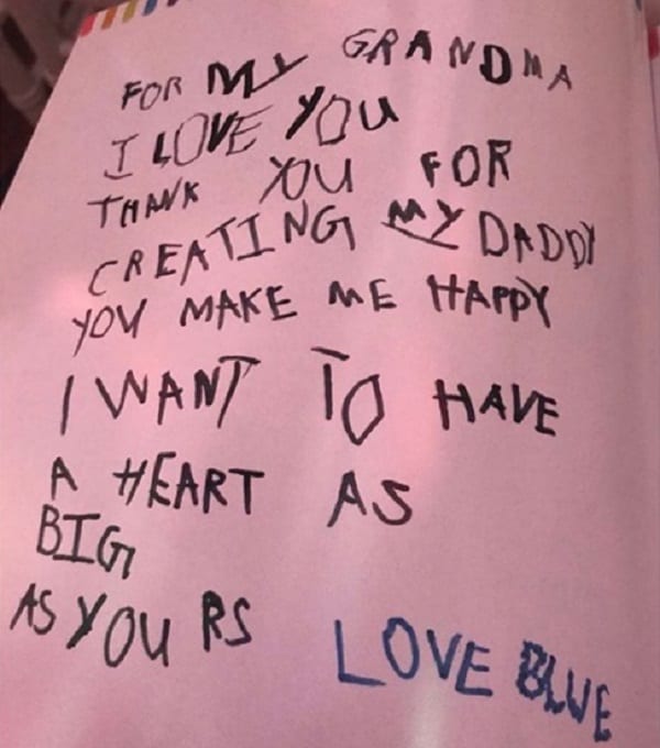 People: Blue Ivy écrit une lettre à sa mère Beyoncé et sa grand-mère