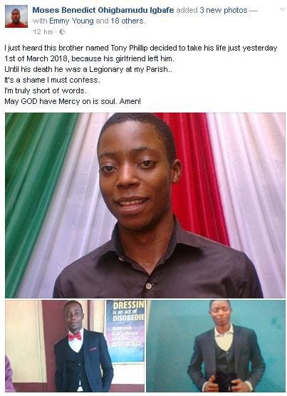 Nigeria: Il se suicide parce que sa petite amie a rompu avec lui