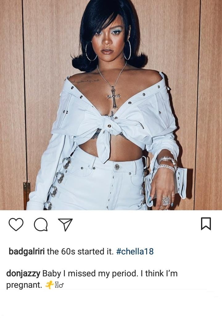 « Je pense que je suis enceinte", Don Jazzy à Rihanna