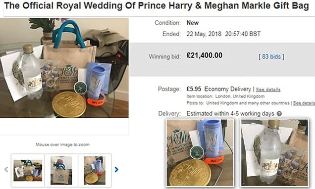 Mariage royal: Une invitée vend son sac cadeau sur Ebay pour 2500 euros