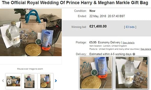 Mariage royal: Une invitée vend son sac cadeau sur Ebay pour 2500 euros