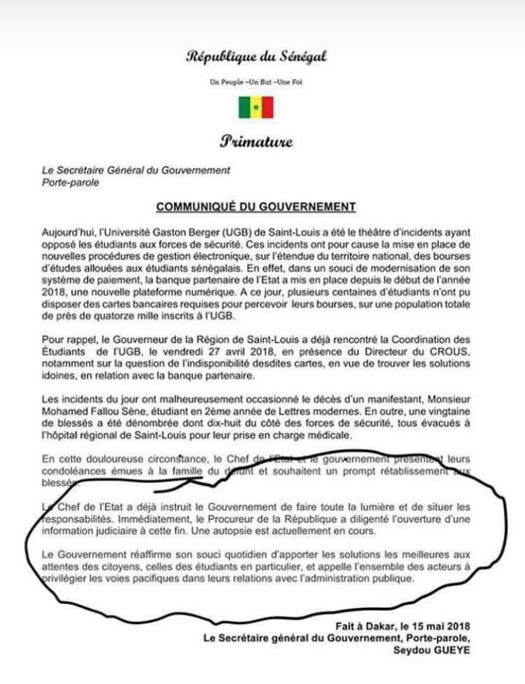 Sénégal: Un étudiant tué le lendemain de ses 25 ans pour 150 Fcfa (Vidéos)