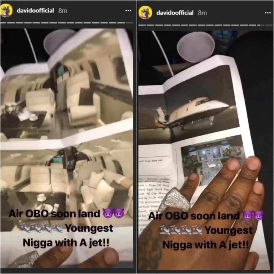 People: 8 choses importantes à savoir sur le jet privé de Davido (photos)