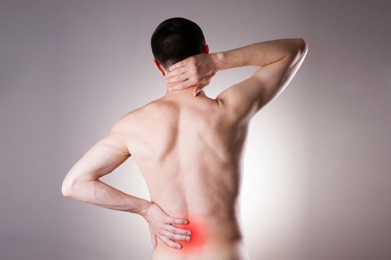 Lower back pain of the man