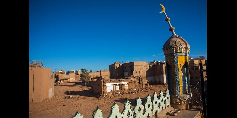 Mosque in the demolished old town of Kashgar, Xinjiang Uyghur Autonomous Region, China