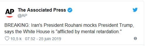 Donald Trump souffre d'un "retard mental" selon le président de l'Iran