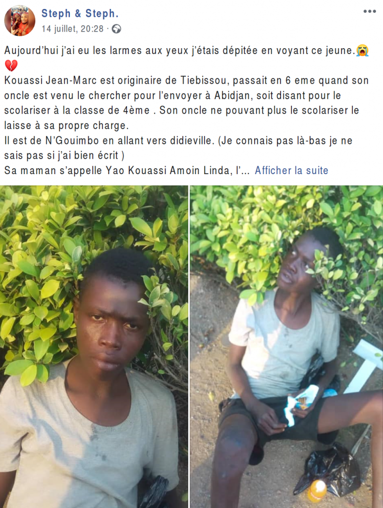 Côte d'Ivoire: Voici comment les réseaux sociaux ont sauvé la vie d'un jeune garçon abandonné