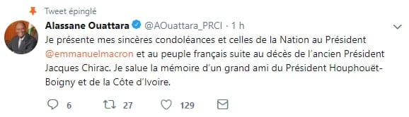 Décès de Jacques Chirac: Le message des chefs d'Etat africains