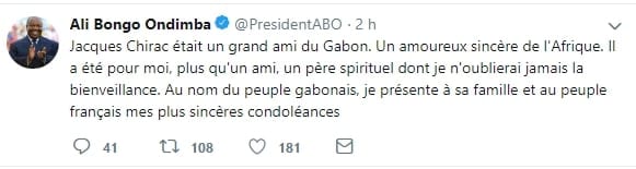 Décès de Jacques Chirac: Le message des chefs d'Etat africains