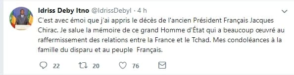 Décès de Jacques Chirac: Le message des chefs d'Etat africains