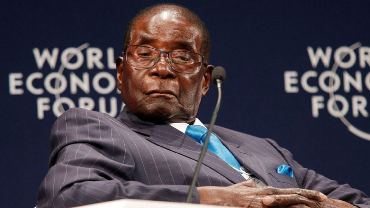 Zimbabwean President Mugabe participates in a discussion at the World Economic Forum on Africa 2017 meeting in Durban