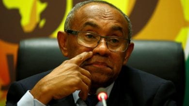 The newly elected Confederation of African Football President Ahmad Ahmad addresses a news conference after his victory at the African Union headquarters in Ethiopia’s capital Addis Ababa