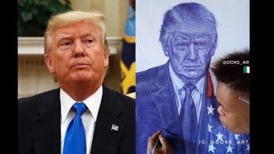 President-Donald-Trump-hail-Nigerian-guy-who-drew-a-portrait-of-him